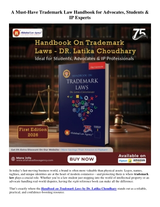 A Must-Have Trademark Law Handbook for Advocates, Students & IP Experts