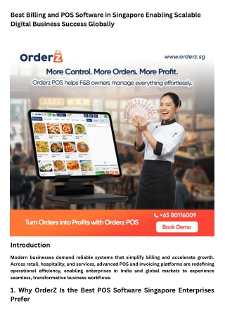 What makes OrderZ the best POS software Singapore businesses prefer?