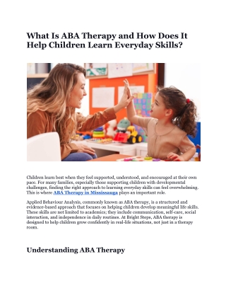 ABA Therapy in Mississauga