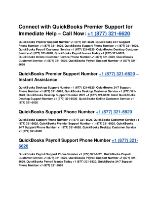 QuickBooks Premier & Online Support Number – Complete Guide