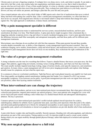 Top Reasons to See a Pain Management Doctor for Chronic Pain