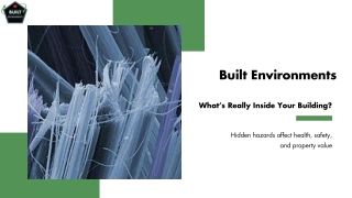 Built Environments Delivers Indoor Environmental Consultant & Testing Services