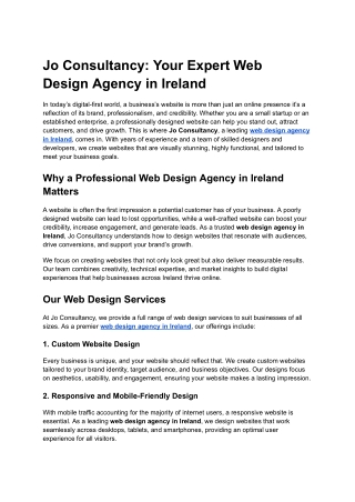Jo Consultancy_ Your Expert Web Design Agency in Ireland