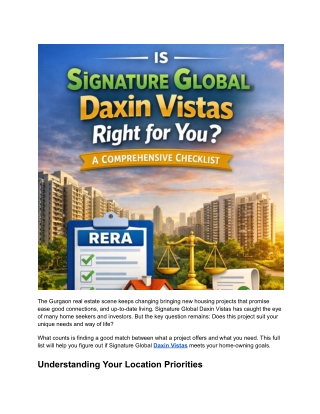 Is Signature Global Daxin Vistas Right for You A Comprehensive Checklist 