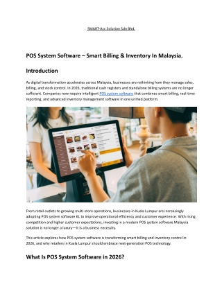 POS System Software – Smart Billing & Inventory In Malaysia.