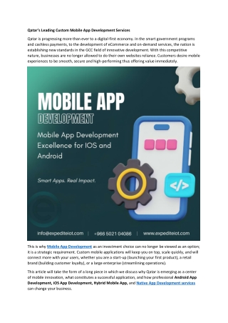 Qatar's Finest - Custom Mobile App Development Services