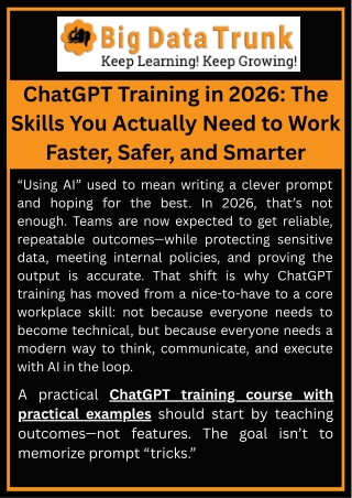 ChatGPT Training in 2026 The Skills You Actually Need to Work Faster, Safer, and Smarter