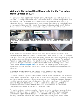 Vietnam’s Galvanized Steel Exports: Key Trade Insights