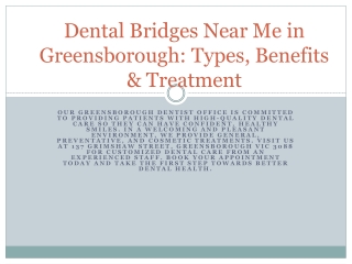 Dental Bridges Near Me in Greensborough