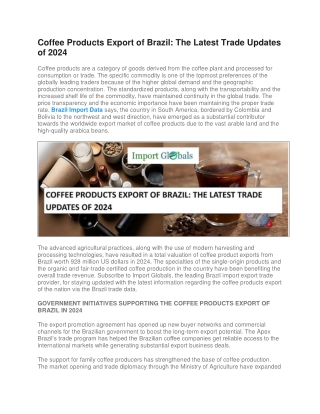Brazil’s Coffee Products Exports