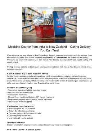 Medicine_Courier_India_to_New_Zealand_Couriers24x7