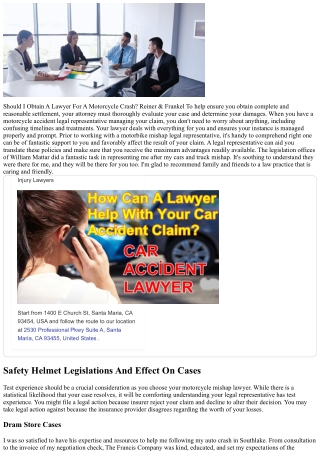 Should I Get A Lawyer For A Motorbike Mishap?