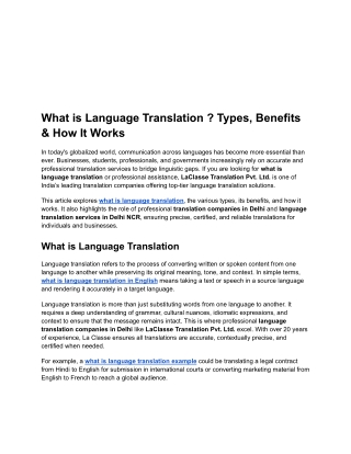 What is Language Translation _ Types, Benefits & How It Works