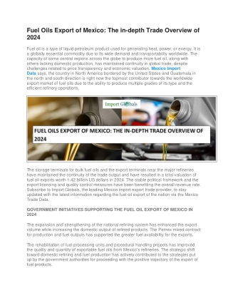 Mexico’s Fuel Oils Exports