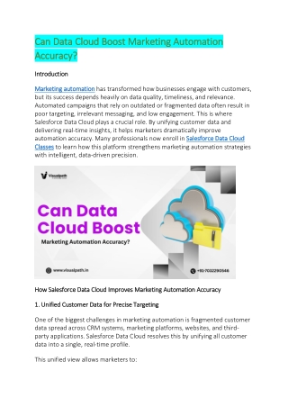 Salesforce Data Cloud Training Online - Salesforce Data Cloud Course
