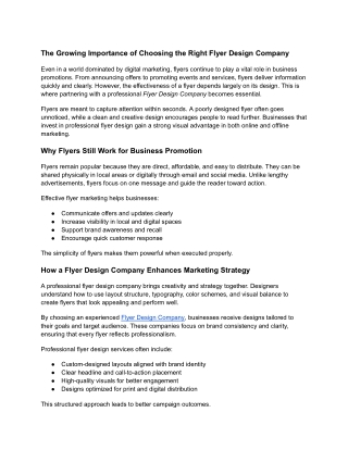 Choosing the Right Flyer Design Company