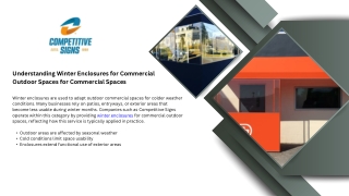 Understanding Winter Enclosures for Commercial Outdoor Spaces for Commercial Spaces