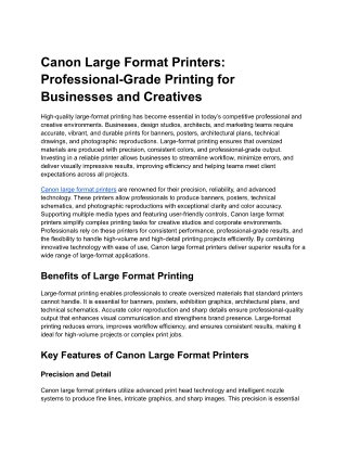 Canon Large Format Printers