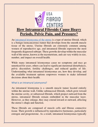 How Intramural Fibroids Cause Heavy Periods, Pelvic Pain, and Pressure