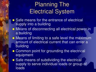 Planning The Electrical System