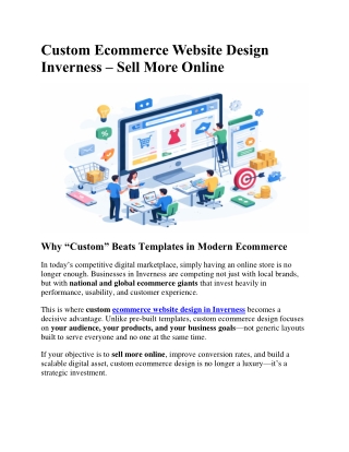 Custom Ecommerce Website Design Inverness