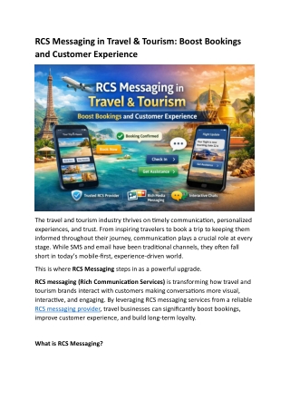 RCS Messaging in Travel & Tourism - Boost Bookings and Customer Experience