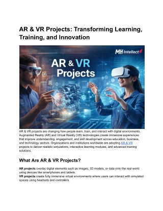 AR & VR Projects_ Transforming Learning, Training, and Innovation