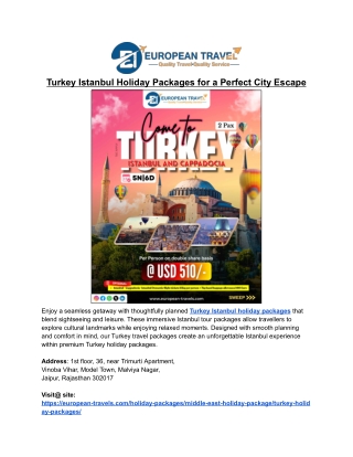 Turkey Holiday packages