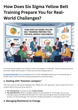 How Does Six Sigma Yellow Belt Training Prepare You for Real-World Challenges