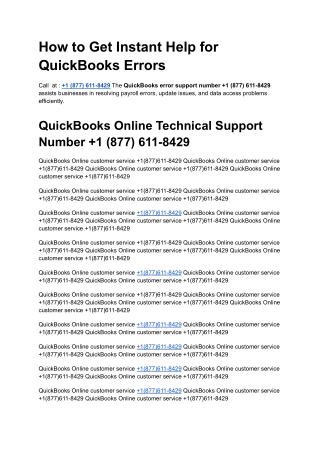 How to Get Instant Help for QuickBooks Errors