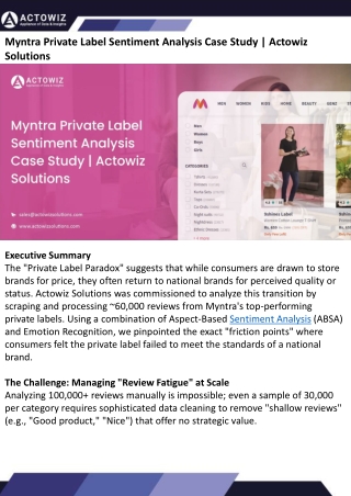Myntra Private Label Sentiment Analysis Case Study  Actowiz Solutions
