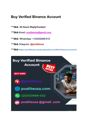 How to Buy Verified Binance Accounts Online