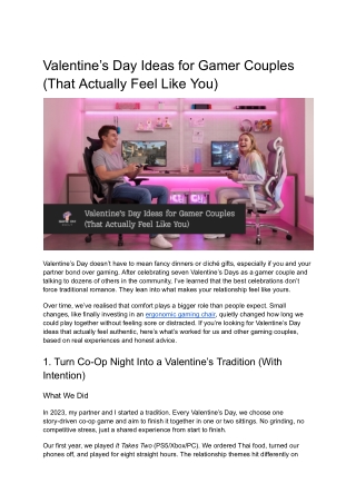 Valentine’s Day Ideas for Gamer Couples