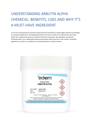 Arbutin Alpha Chemical