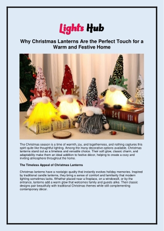 Why Christmas Lanterns Are the Perfect Touch for a Warm and Festive Home