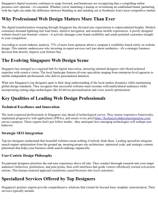 Leading Web Design Experts in Singapore for Strategic Websites 2026