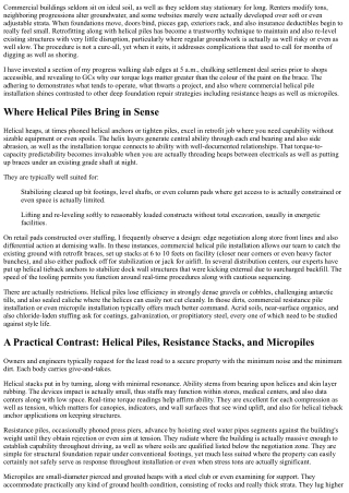 Retrofitting Existing Business Foundations with Helical Piles