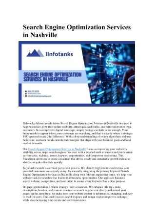 Search Engine Optimization Services in Nashville