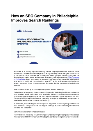 How an SEO Company in Philadelphia Improves Search Rankings