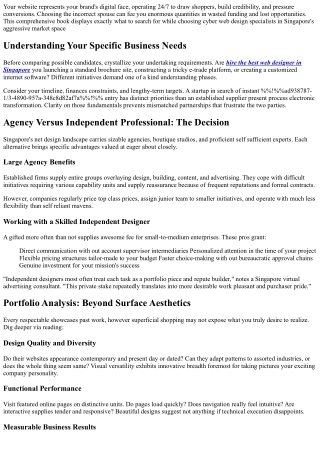 How to Shortlist the Best Web Design Firms in Singapore