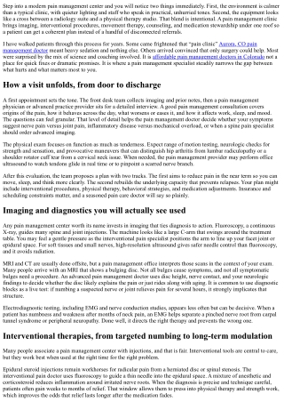 Pain Management Center Tour: Technologies and Therapies