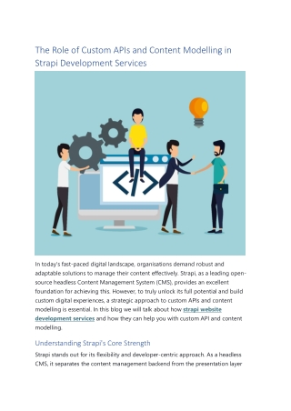 The Role of Custom APIs and Content Modelling in Strapi Development Services