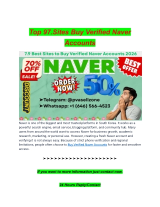 Top 97.Sites Buy Verified Naver Accounts