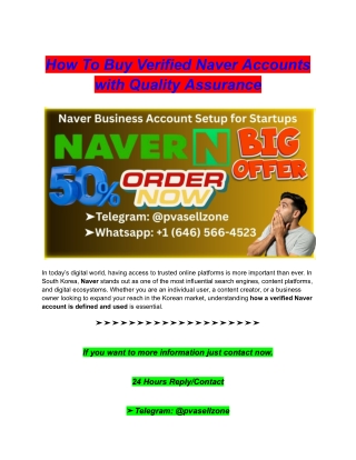 How To Buy Verified Naver Accounts with Quality Assurance