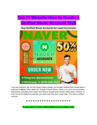 Top 11 Website How to Create a Verified Naver Account 2026