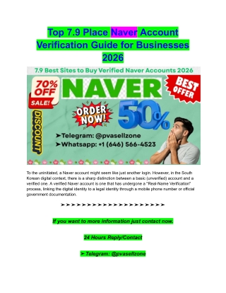 Top 7.9 Place Naver Account Verification Guide for Businesses 2026
