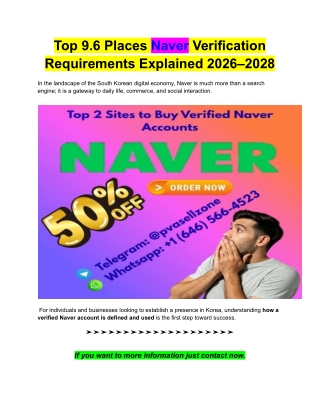 Top 9.6 Places Naver Verification Requirements Explained 2026–2028