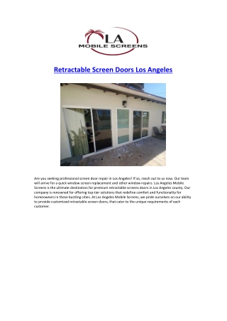 Retractable Screen Doors Los Angeles