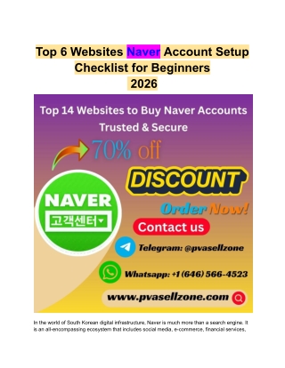Top 6 Websites Naver Account Setup Checklist for Beginners  2026