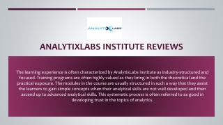 AnalytixLabs Institute Reviews